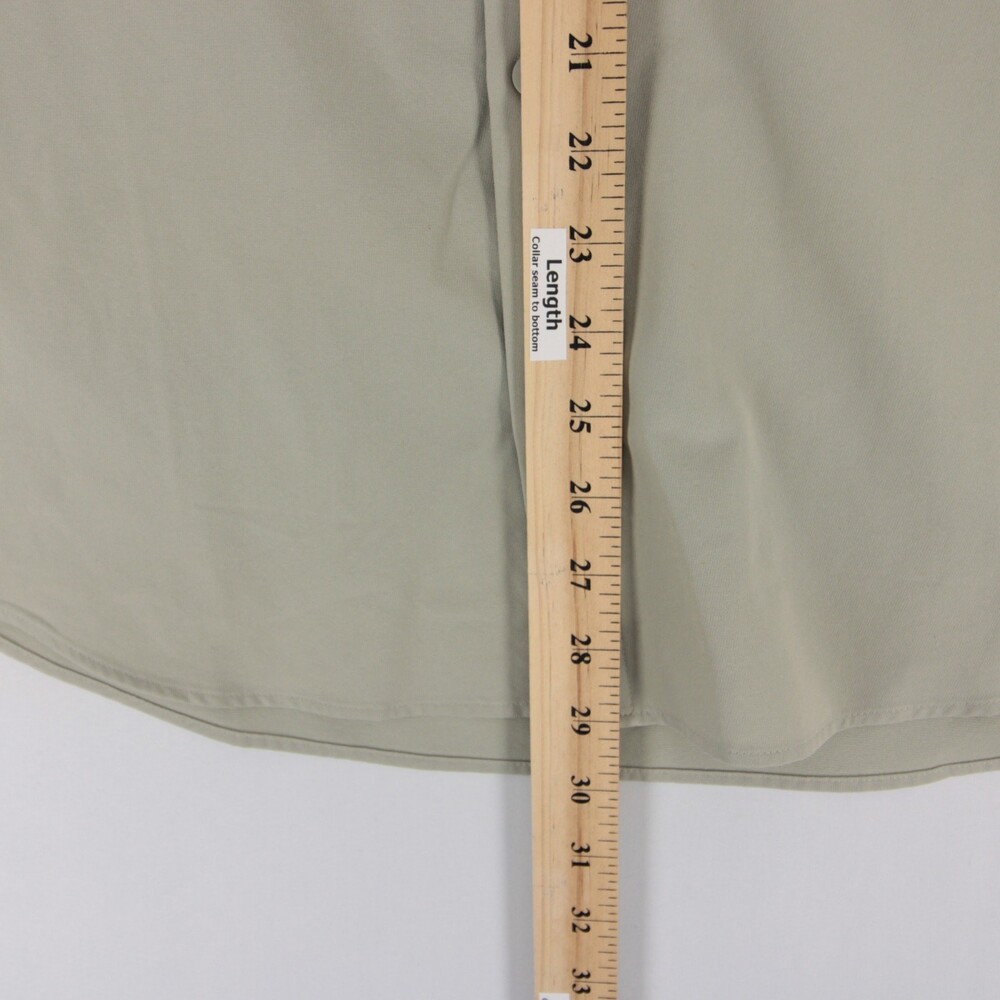 Lululemon Commission Button Up Shirt Mens M Beige Down Stretch Long Sleeve - Picture 5 of 7